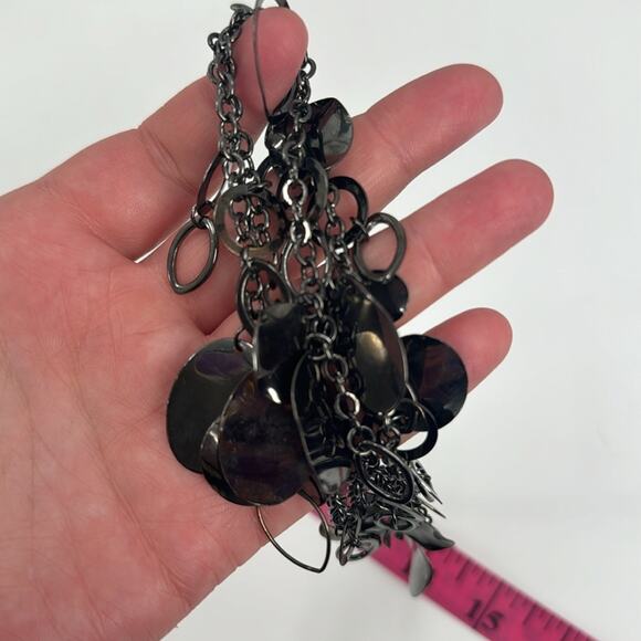 Disk and ring layered chain necklace - Picture 4 of 4